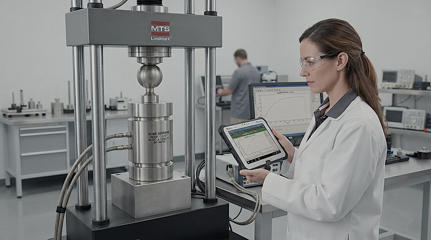 Engineer evaluating specifications to choose the best compression type load cell for project needs.