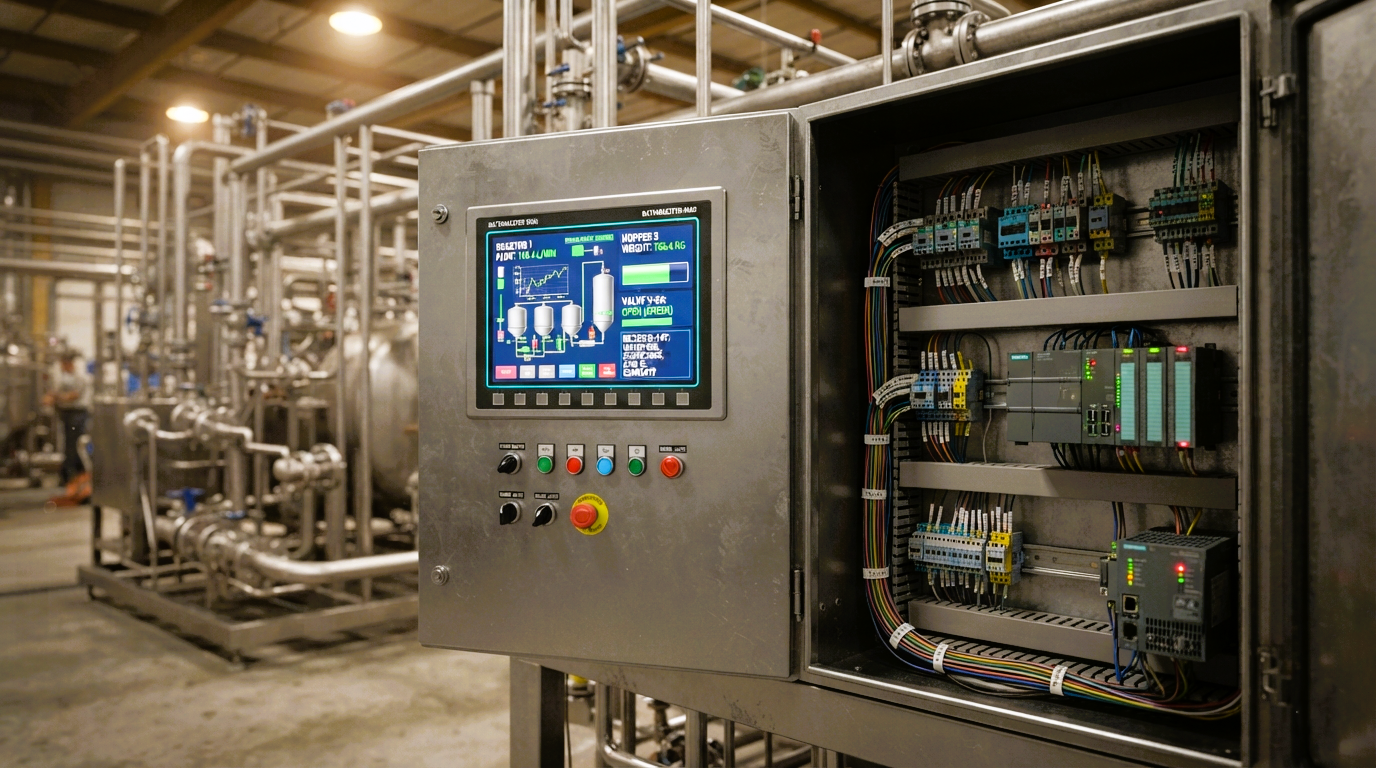 Automated batching process controller and weighing indicator Pakistan in an automation plant.