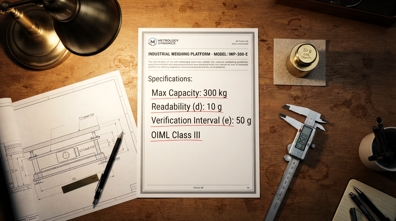 Reading weighing performance specs and scale capacity vs readability vs accuracy datasheet